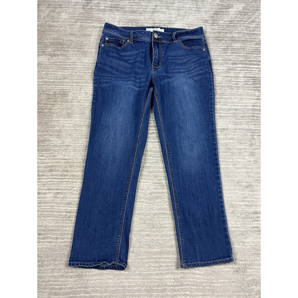 Cato Jeans Womens 10 Blue Denim Dark Wash Straight Leg Contemporary